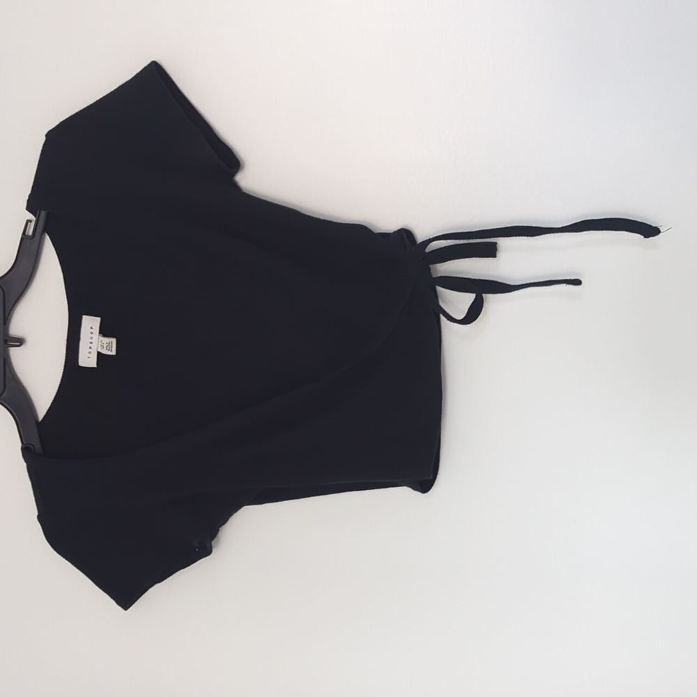 Top shop cropped tie front top